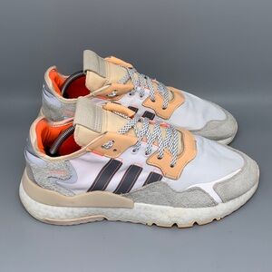 Adidas Nite Jogger Beige Orange Reflective Running Shoes EF5426 Women’s Sz 11